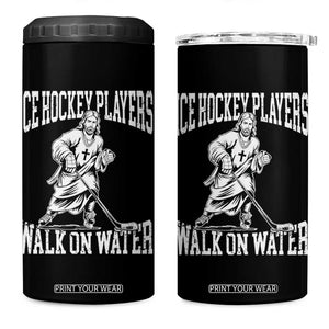 Jesus Ice Hockey Players Walk On Water 4 in 1 Can Cooler Tumbler Funny Christian Gift TS12 One Size: 16 oz Black Print Your Wear
