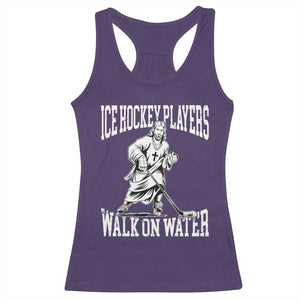 Jesus Ice Hockey Players Walk On Water Racerback Tank Top Funny Christian Gift TS12 Purple Print Your Wear