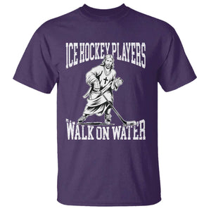 Jesus Ice Hockey Players Walk On Water T Shirt Funny Christian Gift TS12 Purple Print Your Wear
