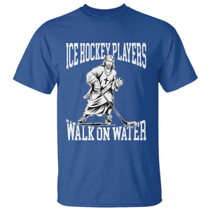 Jesus Ice Hockey Players Walk On Water T Shirt Funny Christian Gift TS12 Royal Blue Print Your Wear
