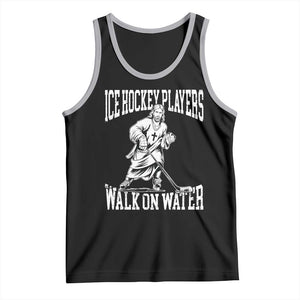Jesus Ice Hockey Players Walk On Water Tank Top Funny Christian Gift TS12 Black Athletic Heather Print Your Wear