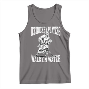 Jesus Ice Hockey Players Walk On Water Tank Top Funny Christian Gift TS12 Deep Heather Print Your Wear