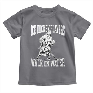 Jesus Ice Hockey Players Walk On Water Toddler T Shirt Funny Christian Gift TS12 Charcoal Print Your Wear