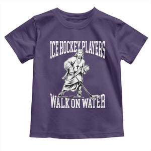 Jesus Ice Hockey Players Walk On Water Toddler T Shirt Funny Christian Gift TS12 Purple Print Your Wear