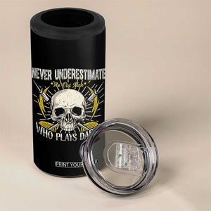 Never Underestimate An Old Who Plays Darts 4 in 1 Can Cooler Tumbler Funny Darts Fan TS12 Print Your Wear