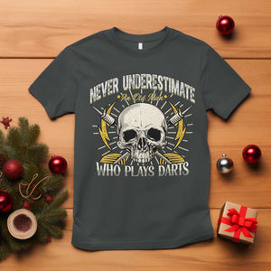 Never Underestimate An Old Who Plays Darts T Shirt Funny Darts Fan TS12 Dark Heather Print Your Wear