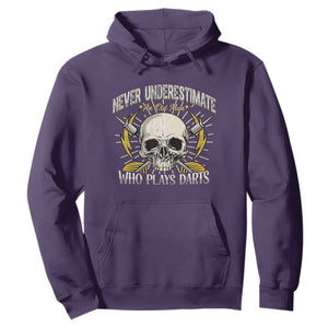 Never Underestimate An Old Who Plays Darts Hoodie Funny Darts Fan TS12 Purple Print Your Wear