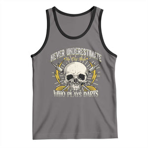 Never Underestimate An Old Who Plays Darts Tank Top Funny Darts Fan TS12 Deep Heather Black Print Your Wear