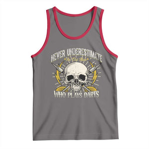 Never Underestimate An Old Who Plays Darts Tank Top Funny Darts Fan TS12 Deep Heather Red Print Your Wear