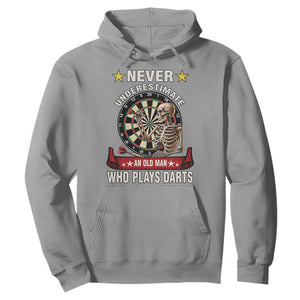 Never Underestimate An Old Man Plays Darts Hoodie Gothic Darts Player TS12 Sport Gray Print Your Wear