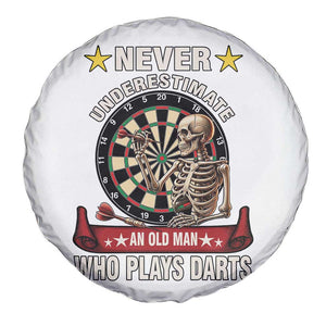 Never Underestimate An Old Man Plays Darts Spare Tire Cover Gothic Darts Player TS12 Print Your Wear