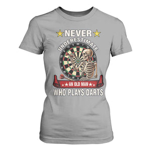 Never Underestimate An Old Man Plays Darts T Shirt For Women Gothic Darts Player TS12 Sport Gray Print Your Wear