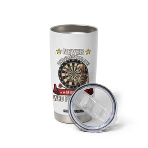 Never Underestimate An Old Man Plays Darts Tumbler Cup Gothic Darts Player TS12 Print Your Wear