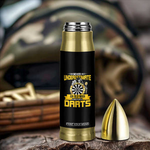 Never Underestimate An Old Man Plays Darts Bullet Tumbler Funny Dartist Grim Reaper Gift TS12 Print Your Wear