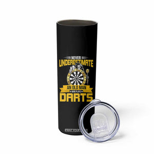 Never Underestimate An Old Man Plays Darts Skinny Tumbler Funny Dartist Grim Reaper Gift TS12 Print Your Wear