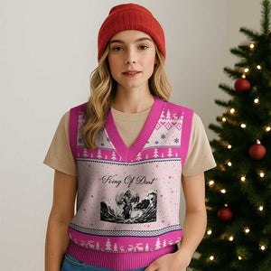 Greek Mythology Poseidon Dartist V-Neck Knit Sweater Vest King Of Dart Thrower TS12 Hot Pink Print Your Wear
