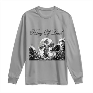 Greek Mythology Poseidon Dartist Long Sleeve Shirt King Of Dart Thrower TS12 Sport Gray Print Your Wear