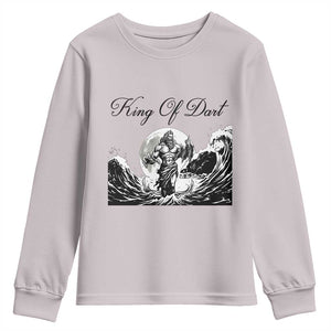 Greek Mythology Poseidon Dartist Youth Sweatshirt King Of Dart Thrower TS12 Ice Gray Print Your Wear