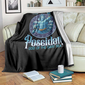 Ancient Greek Mythology Poseidon Dartist Throw Blanket God Of The Dart Sea Trident TS12 Print Your Wear