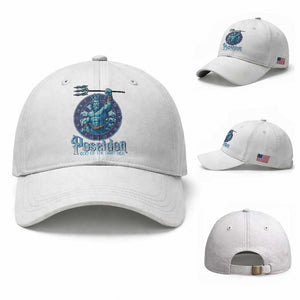 Ancient Greek Mythology Poseidon Dartist Baseball Cap God Of The Dart Sea Trident TS12 Baseball Cap Universal Fit White Print Your Wear