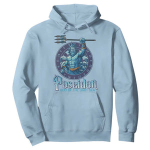 Ancient Greek Mythology Poseidon Dartist Hoodie God Of The Dart Sea Trident TS12 Light Blue Print Your Wear