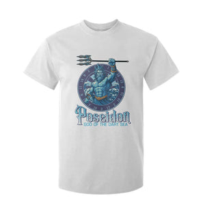 Ancient Greek Mythology Poseidon Dartist T Shirt For Kid God Of The Dart Sea Trident TS12 White Print Your Wear