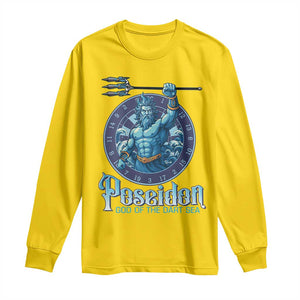 Ancient Greek Mythology Poseidon Dartist Long Sleeve Shirt God Of The Dart Sea Trident TS12 Daisy Print Your Wear