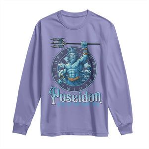 Ancient Greek Mythology Poseidon Dartist Long Sleeve Shirt God Of The Dart Sea Trident TS12 Violet Print Your Wear