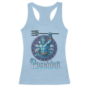 Ancient Greek Mythology Poseidon Dartist Racerback Tank Top God Of The Dart Sea Trident TS12 Light Blue Print Your Wear