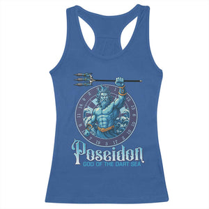 Ancient Greek Mythology Poseidon Dartist Racerback Tank Top God Of The Dart Sea Trident TS12 Royal Blue Print Your Wear