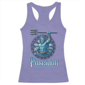 Ancient Greek Mythology Poseidon Dartist Racerback Tank Top God Of The Dart Sea Trident TS12 Violet Print Your Wear