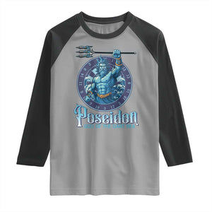 Ancient Greek Mythology Poseidon Dartist Raglan Shirt God Of The Dart Sea Trident TS12 Sport Gray Black Print Your Wear