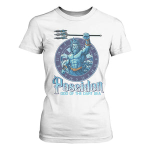 Ancient Greek Mythology Poseidon Dartist T Shirt For Women God Of The Dart Sea Trident TS12 White Print Your Wear