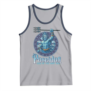 Ancient Greek Mythology Poseidon Dartist Tank Top God Of The Dart Sea Trident TS12 Athletic Heather Navy Print Your Wear