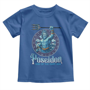 Ancient Greek Mythology Poseidon Dartist Toddler T Shirt God Of The Dart Sea Trident TS12 Royal Blue Print Your Wear