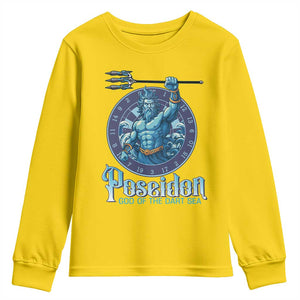 Ancient Greek Mythology Poseidon Dartist Youth Sweatshirt God Of The Dart Sea Trident TS12 Daisy Print Your Wear