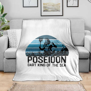 Ancient Greek Mythology Poseidon Dartist Throw Blanket Dart King Of The Sea Trident TS12 Print Your Wear