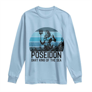 Ancient Greek Mythology Poseidon Dartist Long Sleeve Shirt Dart King Of The Sea Trident TS12 Light Blue Print Your Wear