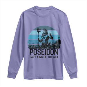 Ancient Greek Mythology Poseidon Dartist Long Sleeve Shirt Dart King Of The Sea Trident TS12 Violet Print Your Wear