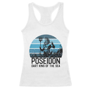 Ancient Greek Mythology Poseidon Dartist Racerback Tank Top Dart King Of The Sea Trident TS12 White Print Your Wear