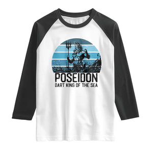 Ancient Greek Mythology Poseidon Dartist Raglan Shirt Dart King Of The Sea Trident TS12 White Black Print Your Wear