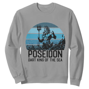 Ancient Greek Mythology Poseidon Dartist Sweatshirt Dart King Of The Sea Trident TS12 Sport Gray Print Your Wear