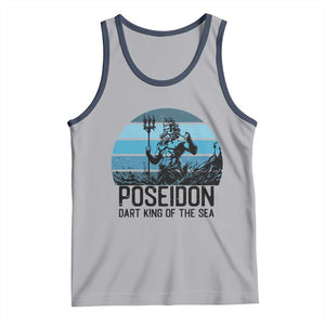 Ancient Greek Mythology Poseidon Dartist Tank Top Dart King Of The Sea Trident TS12 Athletic Heather Navy Print Your Wear