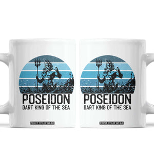 Ancient Greek Mythology Poseidon Dartist Coffee Mug Dart King Of The Sea Trident TS12 White Print Your Wear