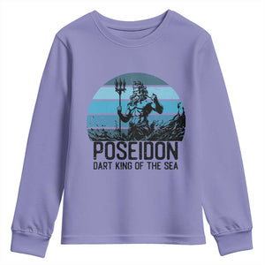 Ancient Greek Mythology Poseidon Dartist Youth Sweatshirt Dart King Of The Sea Trident TS12 Violet Print Your Wear