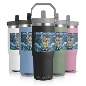 Greek Mythology Poseidon Dart Player Flip Straw Tumbler King Of Dart Trident Thrower TS12 Print Your Wear