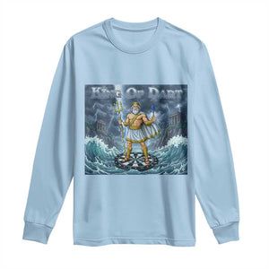 Greek Mythology Poseidon Dart Player Long Sleeve Shirt King Of Dart Trident Thrower TS12 Light Blue Print Your Wear