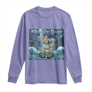 Greek Mythology Poseidon Dart Player Long Sleeve Shirt King Of Dart Trident Thrower TS12 Violet Print Your Wear