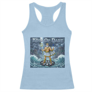 Greek Mythology Poseidon Dart Player Racerback Tank Top King Of Dart Trident Thrower TS12 Light Blue Print Your Wear