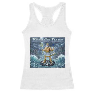 Greek Mythology Poseidon Dart Player Racerback Tank Top King Of Dart Trident Thrower TS12 White Print Your Wear